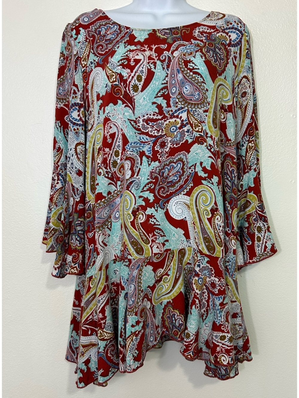 Paisley Vine Tunic Top Boho Style